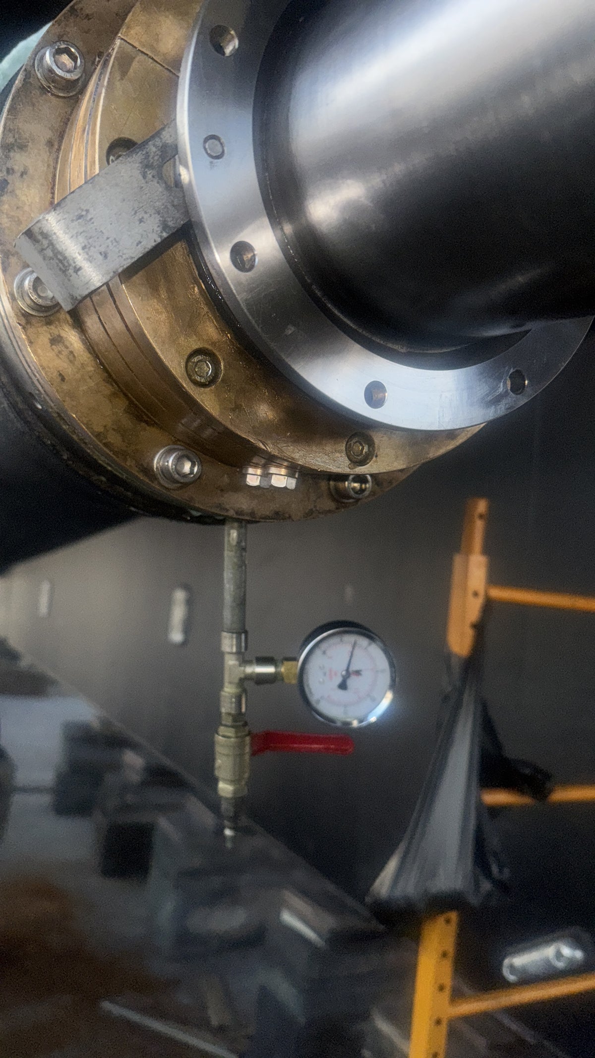 Marine propulsion shaft laser alignment; as-found and as-left readings documented for class report..